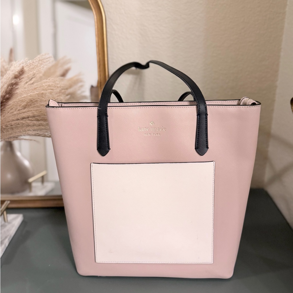 Kate Spade Beige And White Tote Bag